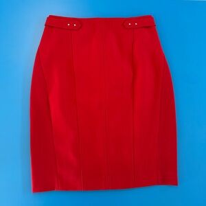 White House Black Market Vibrant Red Pencil Skirt